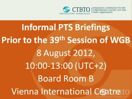 Informal PTS Briefings Prior to the 39th Session of WGB